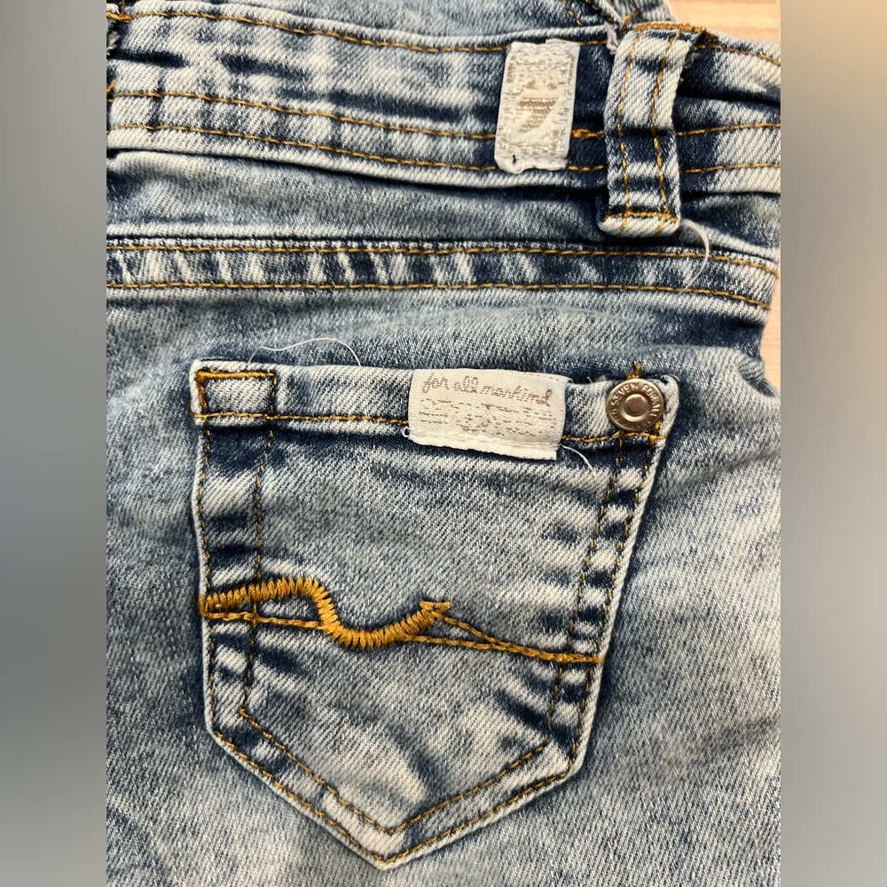 7 For All Mankind Kids Denim Overalls Size 18 Months - Picture 6 of 11